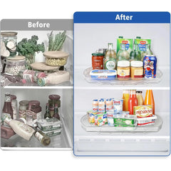 Clear 360° Rectangular Lazy Susan – Fridge Organizer & Rotating Storage (15.3" × 11.1")