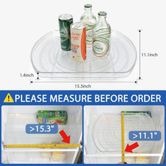 Clear 360° Rectangular Lazy Susan – Fridge Organizer & Rotating Storage (15.3" × 11.1")