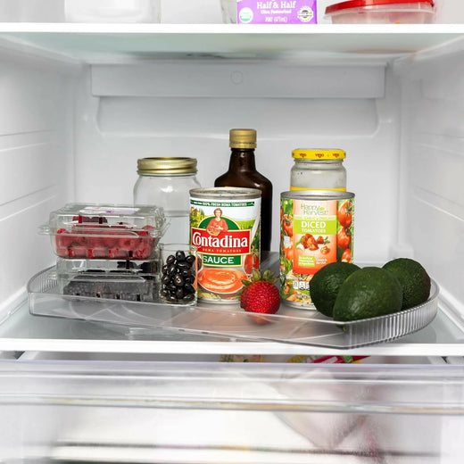 Clear 360° Rectangular Lazy Susan – Fridge Organizer & Rotating Storage (15.3" × 11.1")