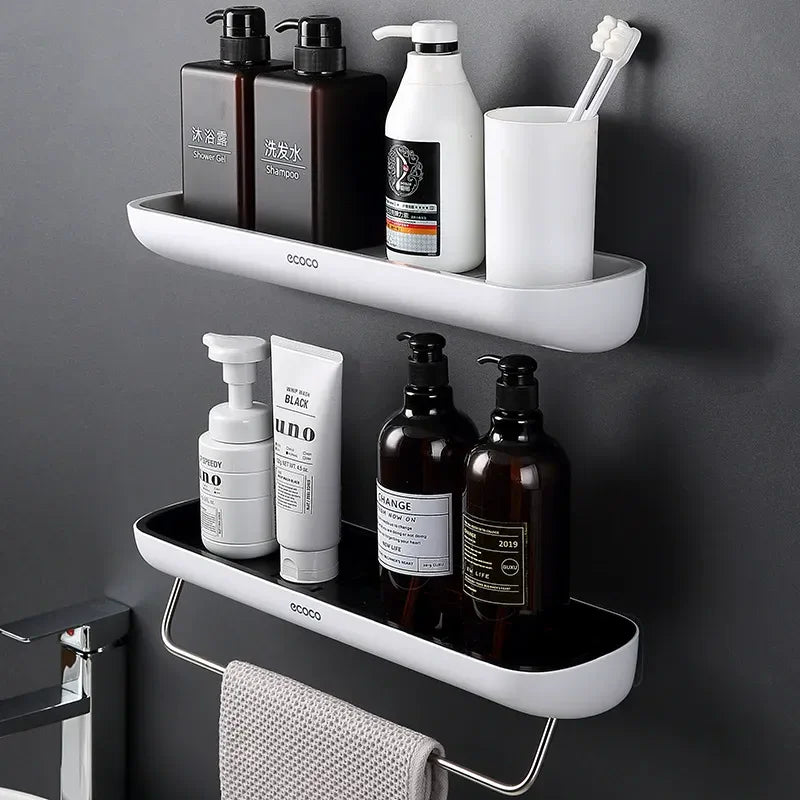 Adhesive-Mount Slim Shelf for Bathroom & Kitchen Organization - image 01