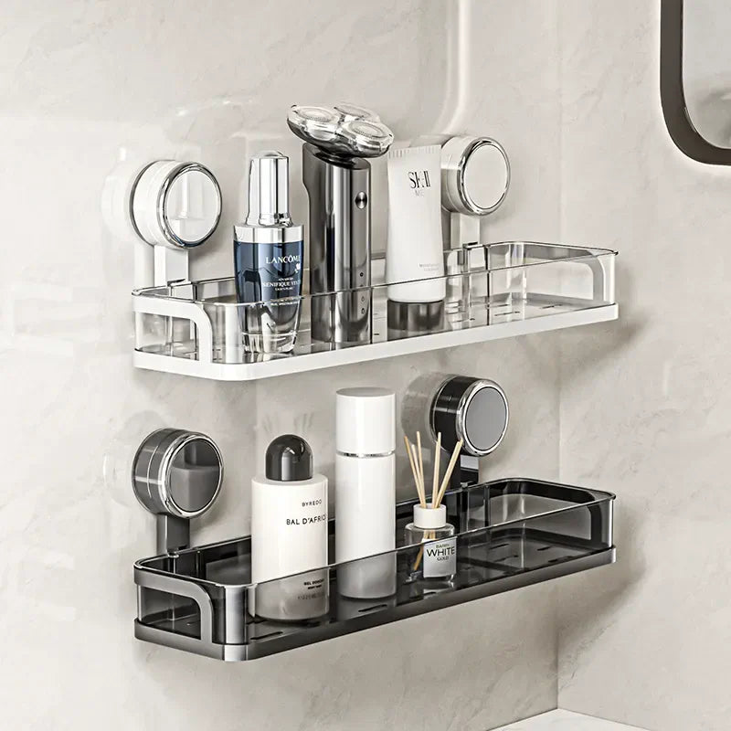 Suction-Mount Slim Shelf for Bathroom & Kitchen Organization - image 01