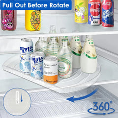Clear 360° Rectangular Lazy Susan – Fridge Organizer & Rotating Storage (15.3" × 11.1")