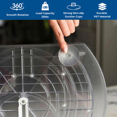 Clear 360° Rectangular Lazy Susan – Fridge Organizer & Rotating Storage (15.3" × 11.1")