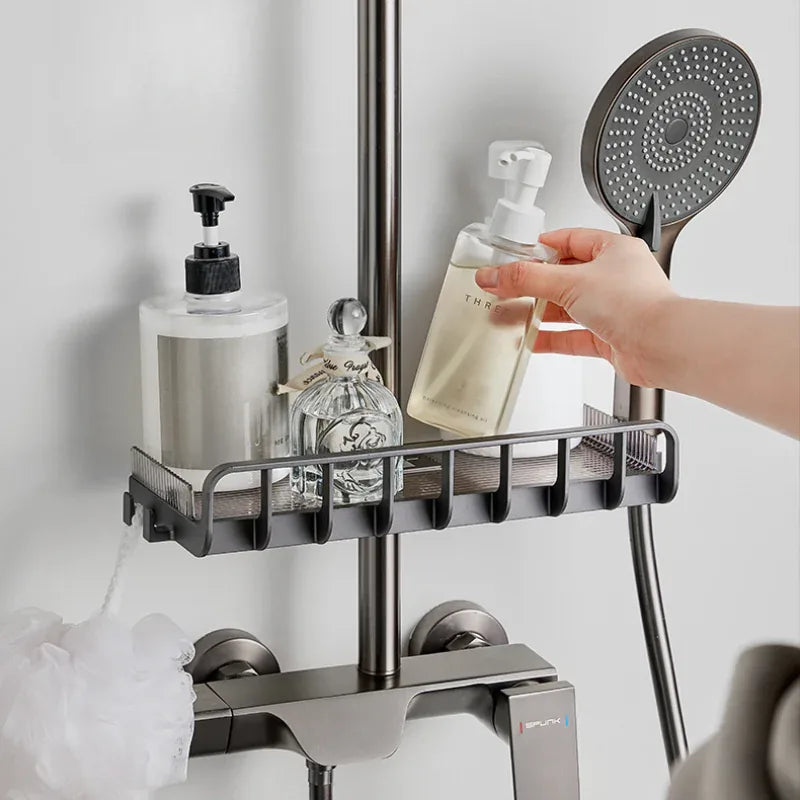 Twist-Lock Shower Rail Caddy for Bathrooms - 03