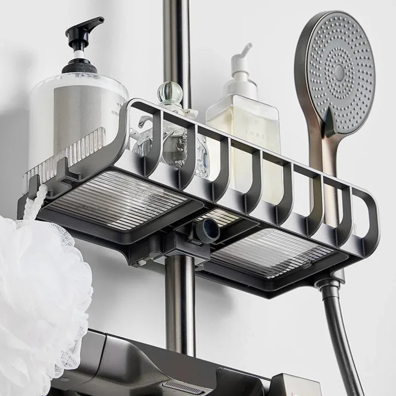 Twist-Lock Shower Rail Caddy for Bathrooms - 04