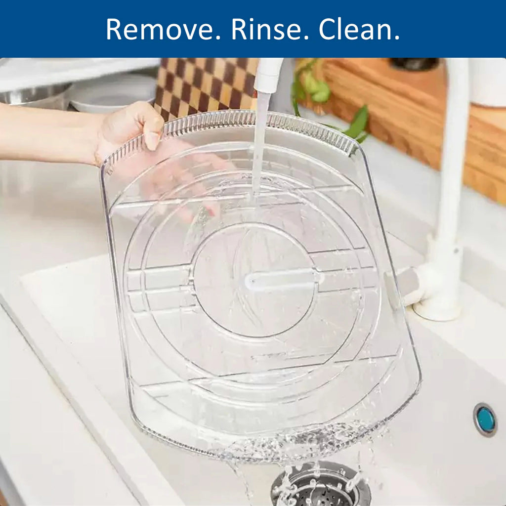 Clear 360° Rectangular Lazy Susan – Fridge Organizer & Rotating Storage (15.3" × 11.1")