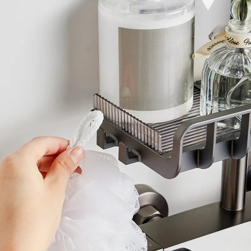 Twist-Lock Shower Rail Caddy for Bathrooms - 05