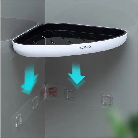 Adhesive-Mount Corner Shelf for Bathroom & Kitchen Organization - image 04