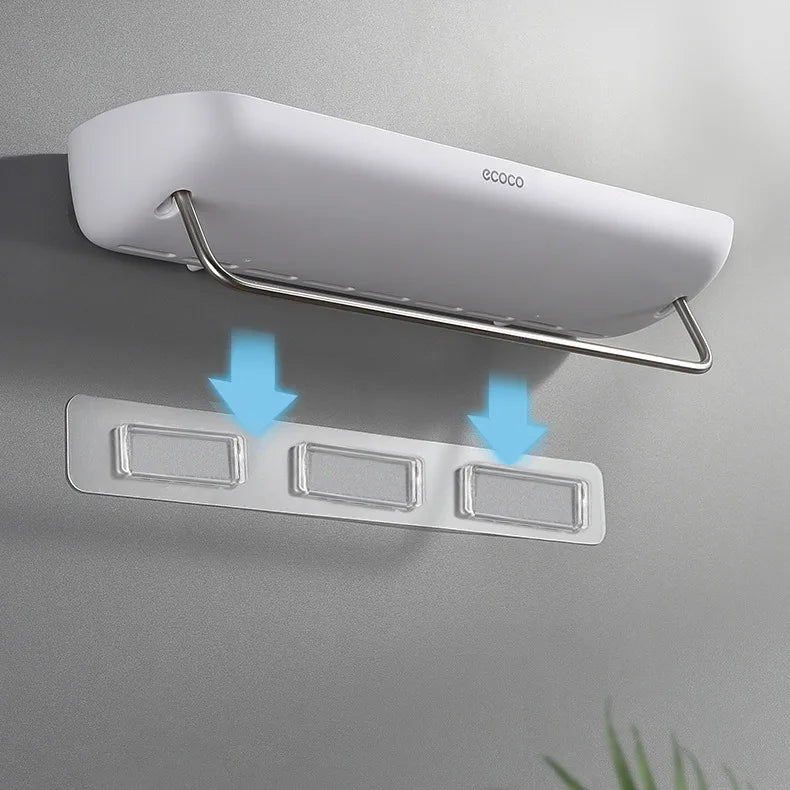 Adhesive-Mount Slim Shelf for Bathroom & Kitchen Organization - image 05