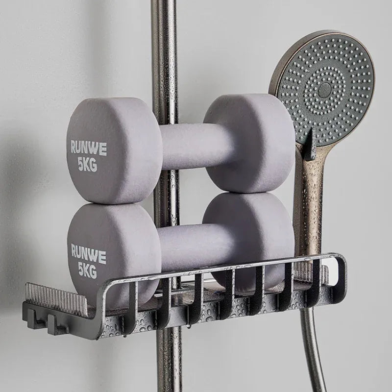 Twist-Lock Shower Rail Caddy for Bathrooms - 07