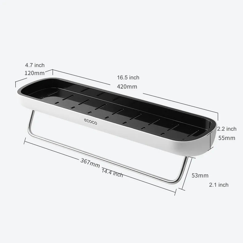 Adhesive-Mount Slim Shelf for Bathroom & Kitchen Organization - image 07