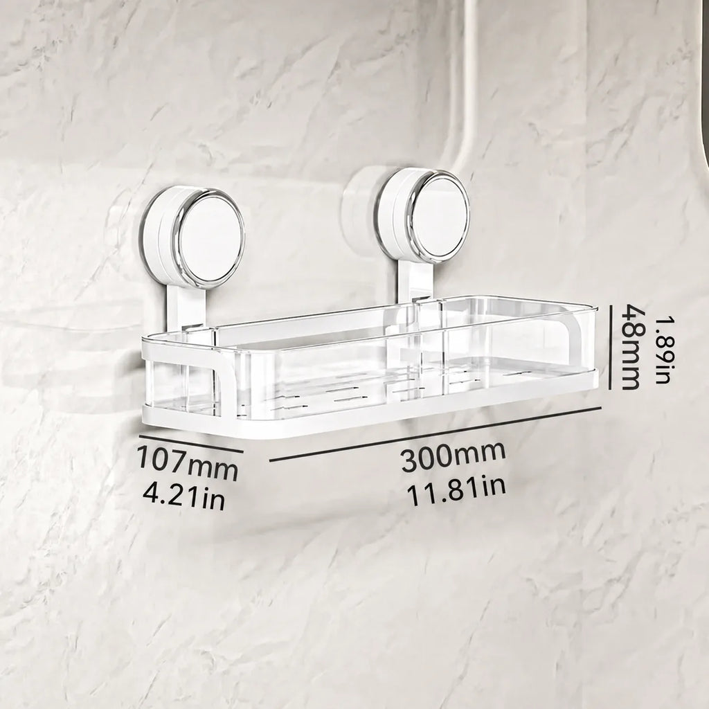 Suction-Mount Slim Shelf for Bathroom & Kitchen Organization - image 07