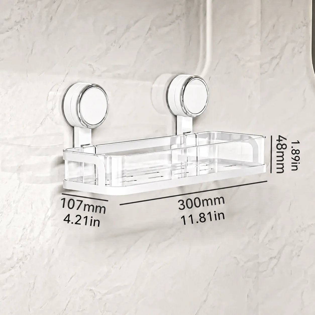 Suction-Mount Slim Shelf for Bathroom & Kitchen Organization - image 07