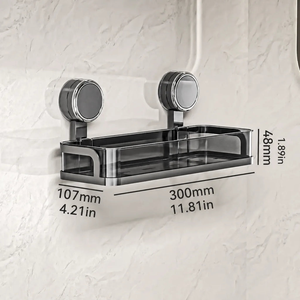 Suction-Mount Slim Shelf for Bathroom & Kitchen Organization - image 08
