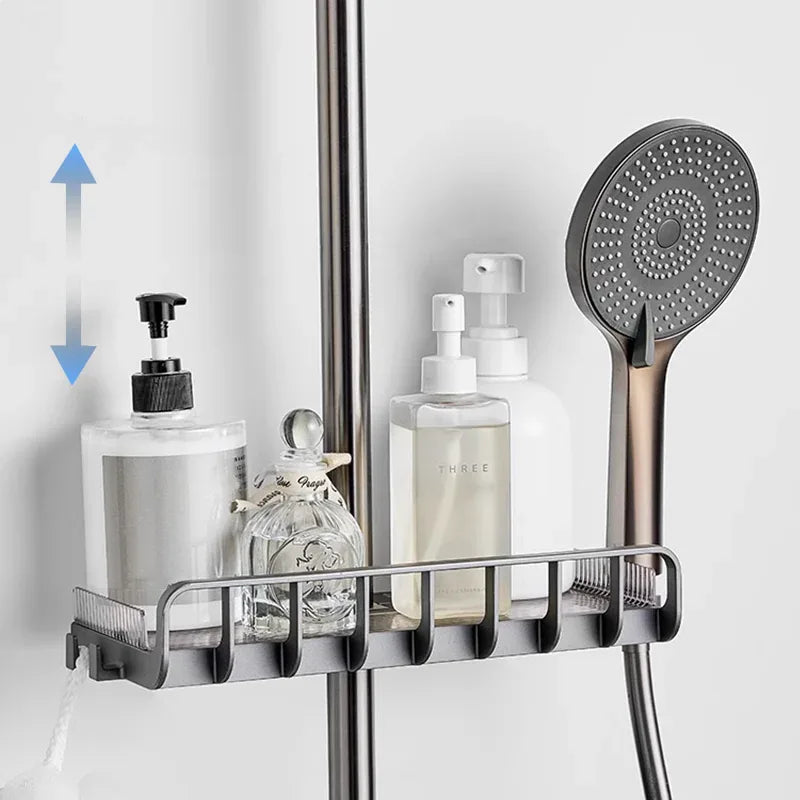Twist-Lock Shower Rail Caddy for Bathrooms - 08