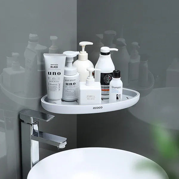 Adhesive-Mount Corner Shelf for Bathroom & Kitchen Organization - image 07
