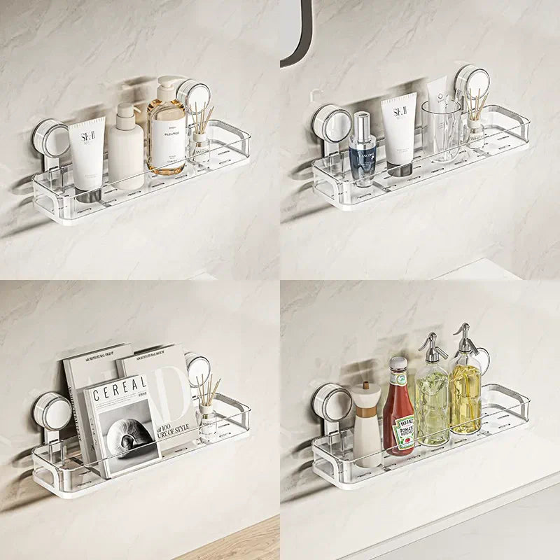 Suction-Mount Slim Shelf for Bathroom & Kitchen Organization - image 09