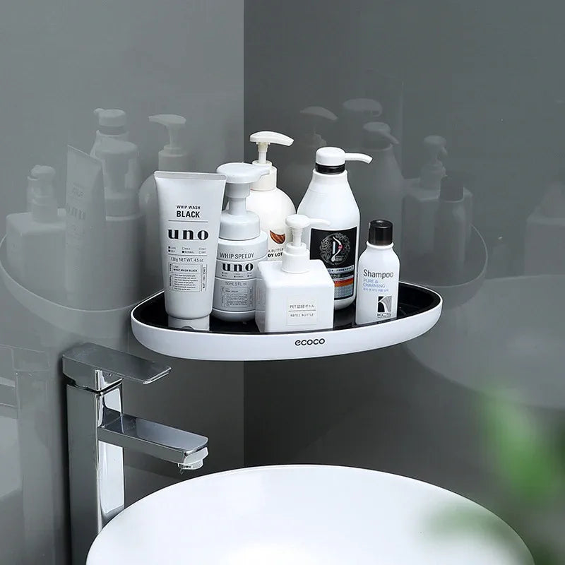 Adhesive-Mount Corner Shelf for Bathroom & Kitchen Organization - image 08