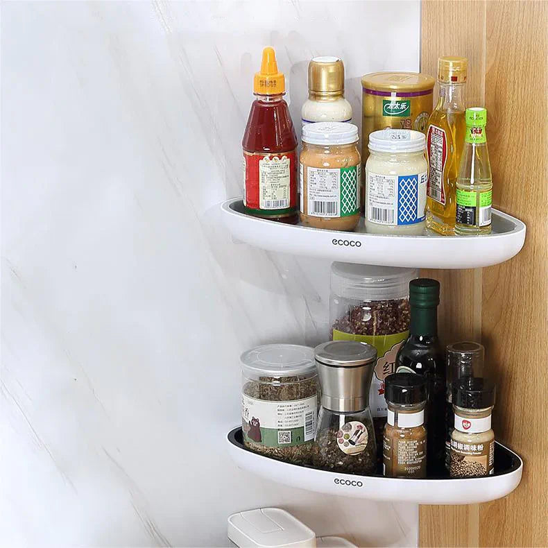 Adhesive-Mount Corner Shelf for Bathroom & Kitchen Organization - image 09