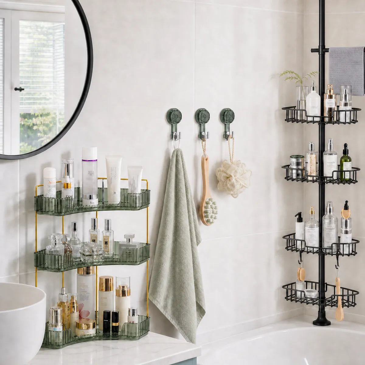 Small Bathroom Storage RollingTail Reset - Green / Green