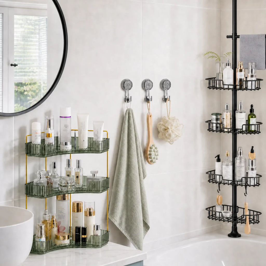 Small Bathroom Storage RollingTail Reset - Green / Grey
