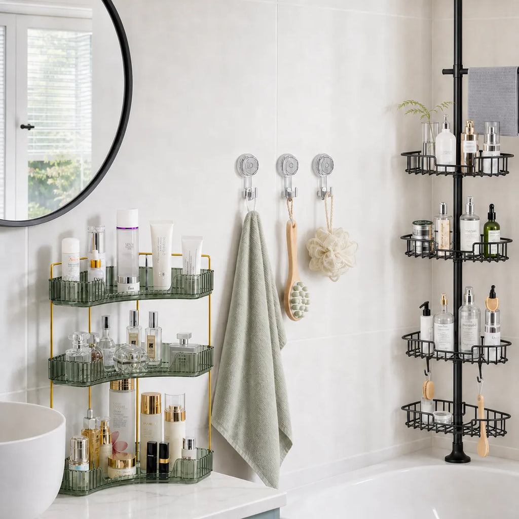 Small Bathroom Storage RollingTail Reset - Green / Transparent