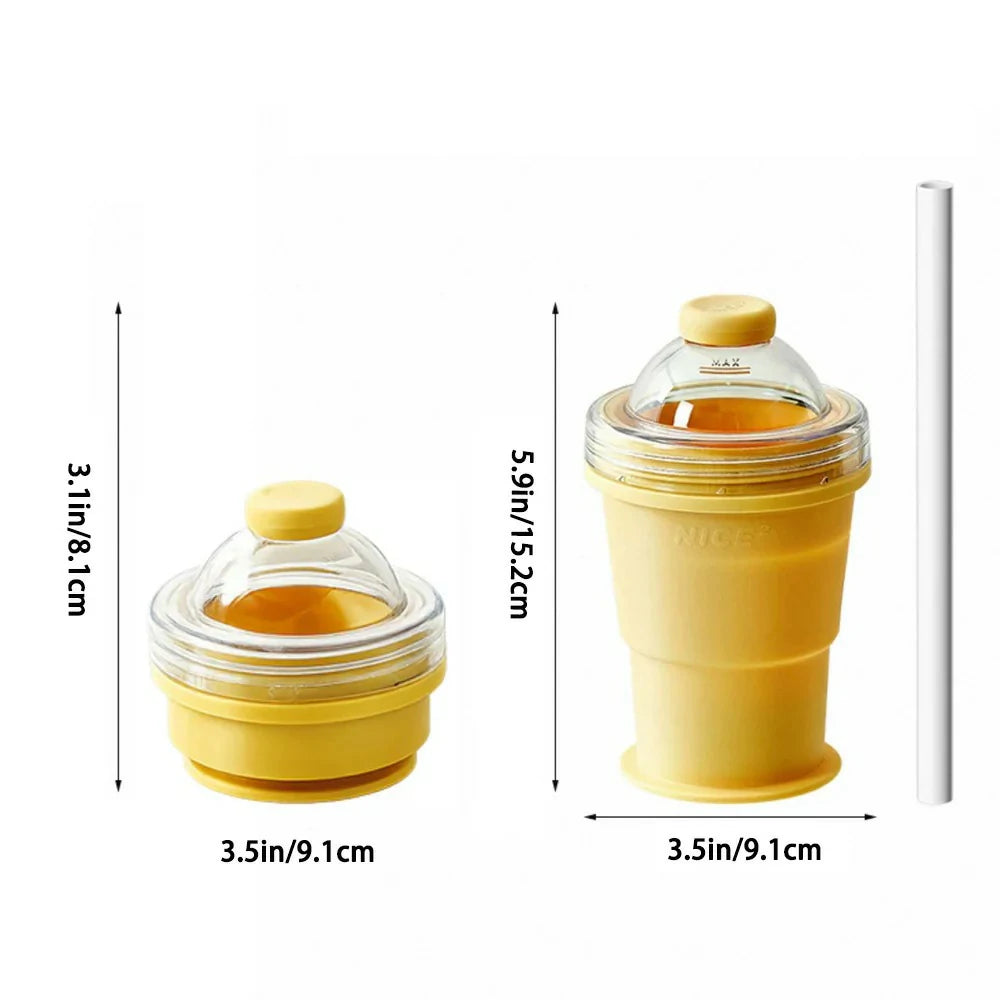Collapsible Ice Maker Cup with Lid & Straw