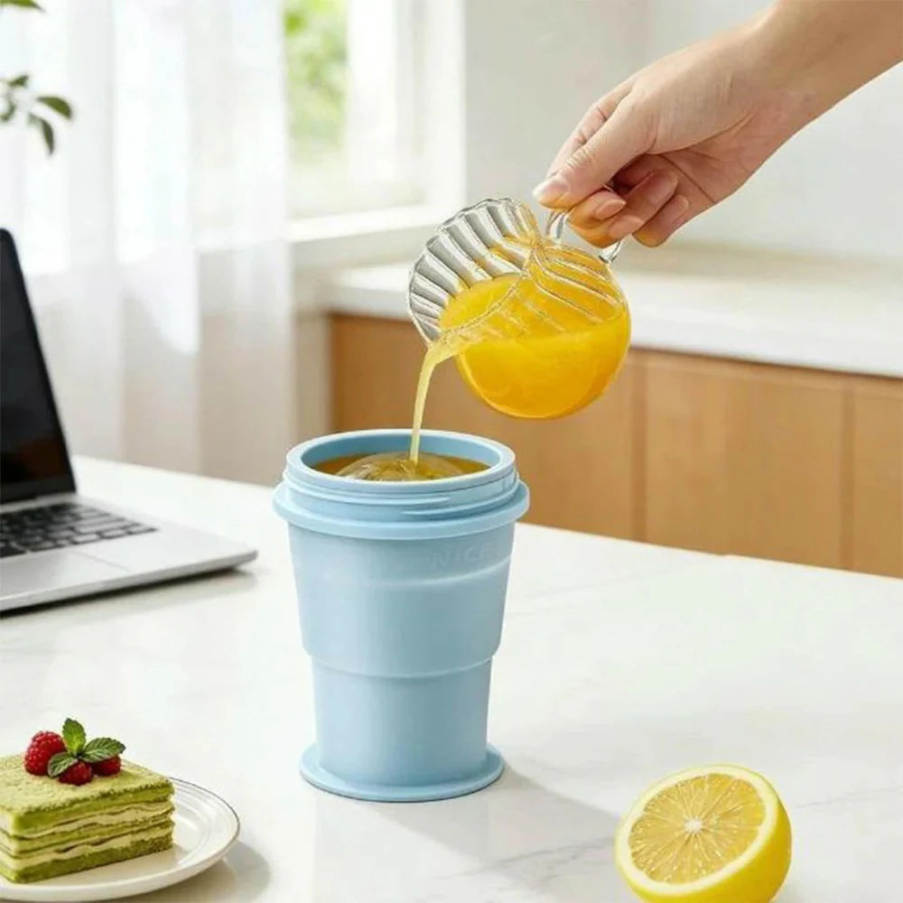 Collapsible Ice Maker Cup with Lid & Straw